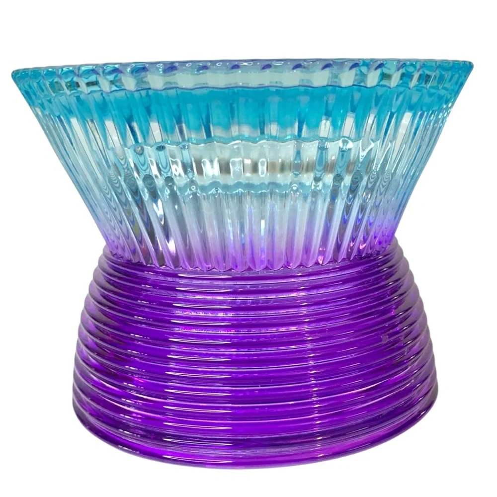 WHITE BARN Faceted 3 Wick Glass Pedestal Candle Holder